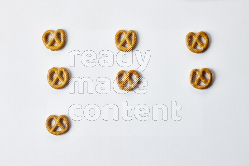 Pretzels snacks on white background