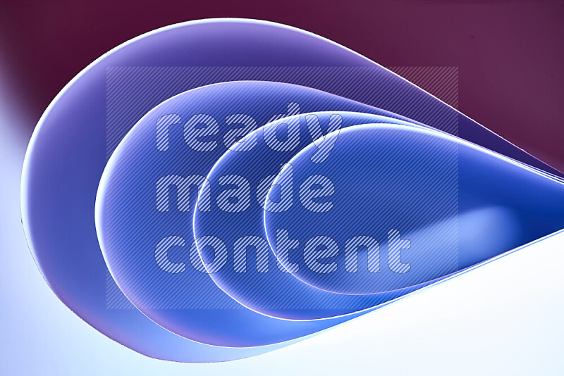 An abstract art of paper folded into smooth curves in blue, purple and red gradients