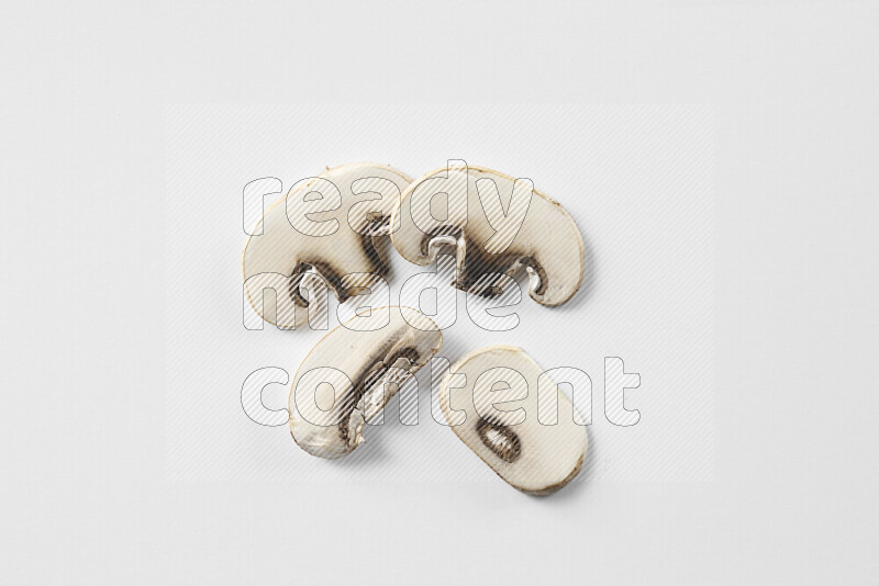 Mushrooms on white background