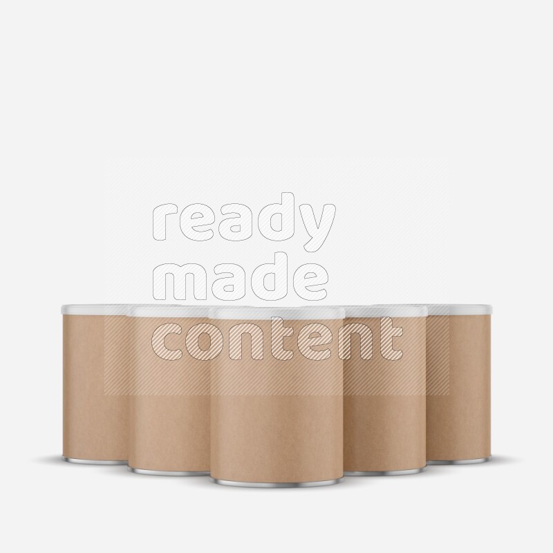 Set of Kraft paper tube mockup with plastic cap isolated on white background 3d rendering