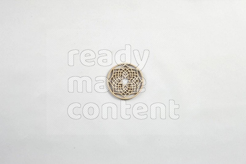 Wooden coasters on white background