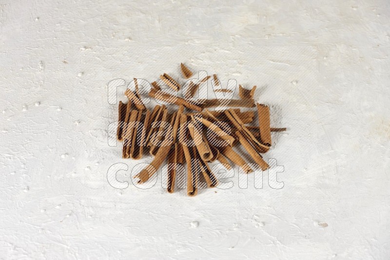 Cinnamon sticks in different angles on white background
