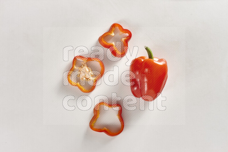 Red bell pepper on white background