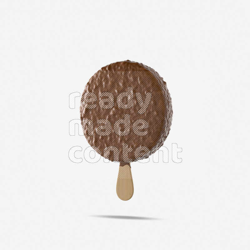 Chocolate ice cream stick mockup isolated on white background 3d rendering