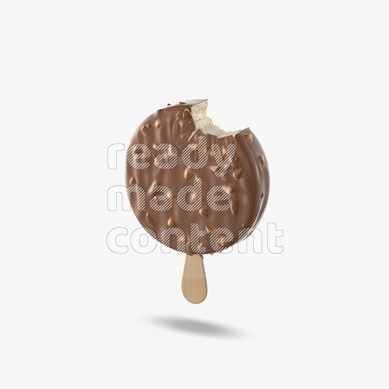 Chocolate ice cream stick mockup isolated on white background 3d rendering