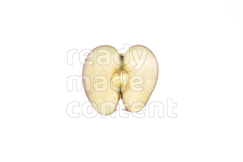 Apple slices on illuminated white background