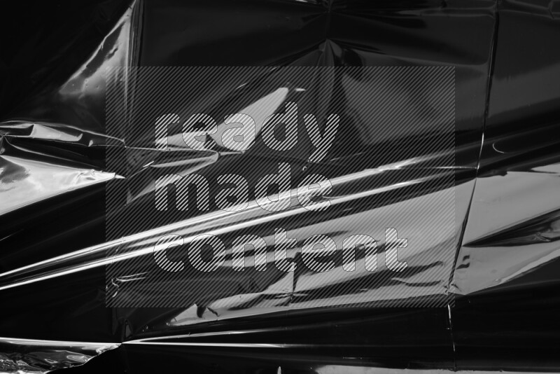 Plastic wrap texture on black background
