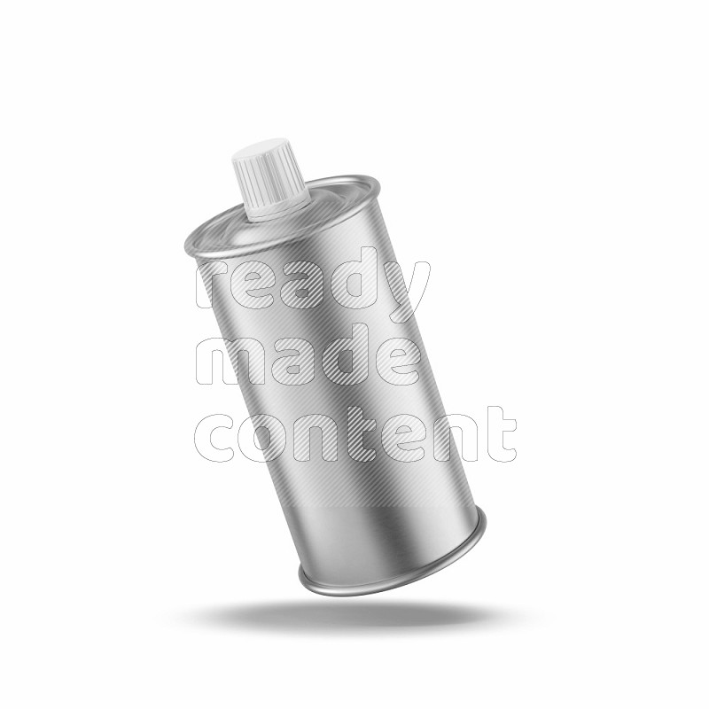 Glossy metallic tin can mockup with screw cap isolated on white background 3d rendering