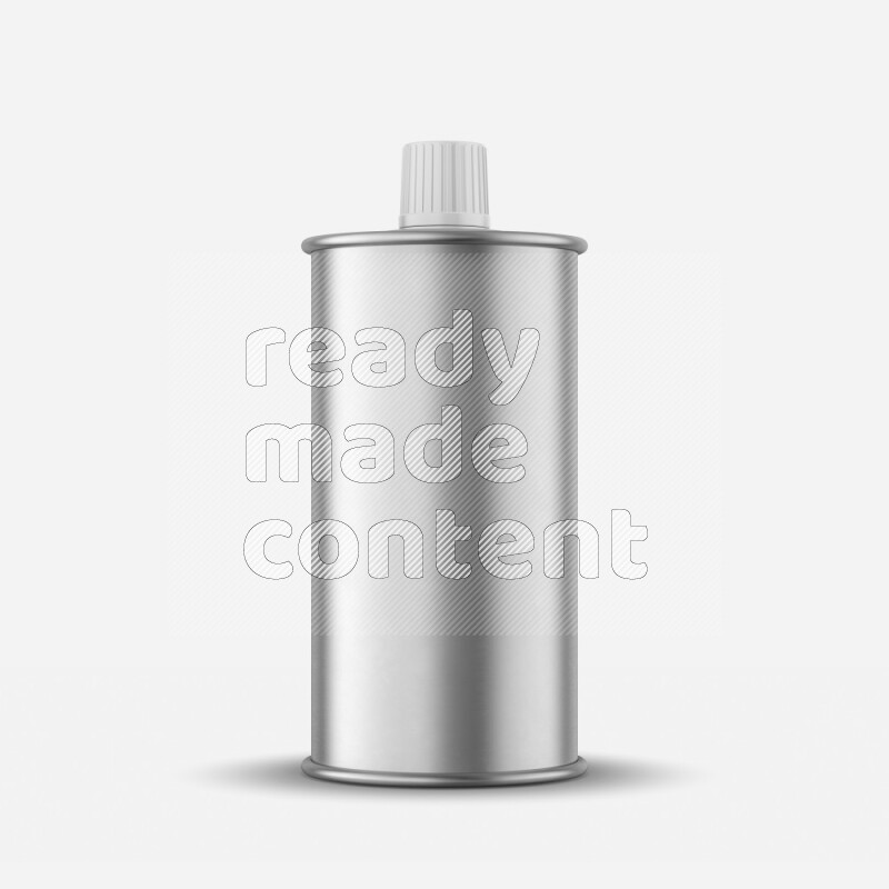 Glossy metallic tin can mockup with screw cap isolated on white background 3d rendering
