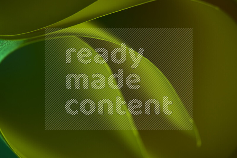 فن تجريدي يعرض منحنيات وتدرجات اللون الأخضر مكونه بضوء ملون