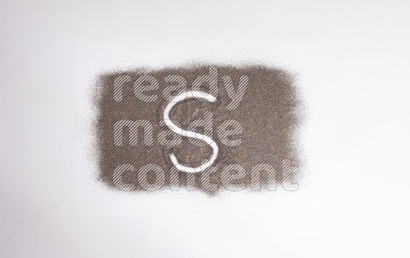 Alphabets written with glitter on white background