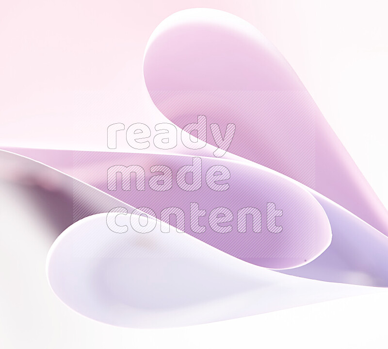 An abstract art of paper folded into smooth curves in white and pink gradients