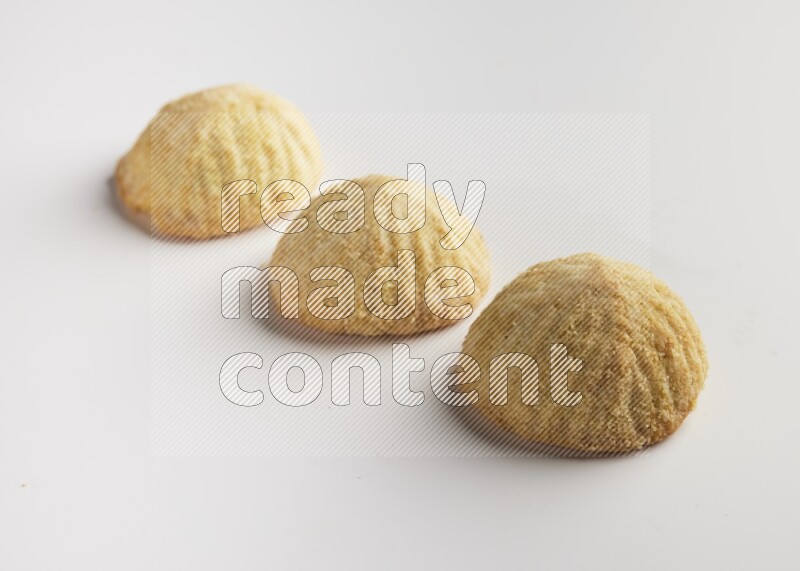 Three Pieces of Maamoul direct on white background