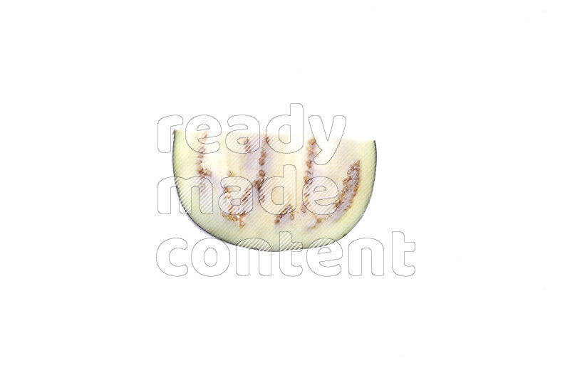 Eggplant slices on illuminated white background