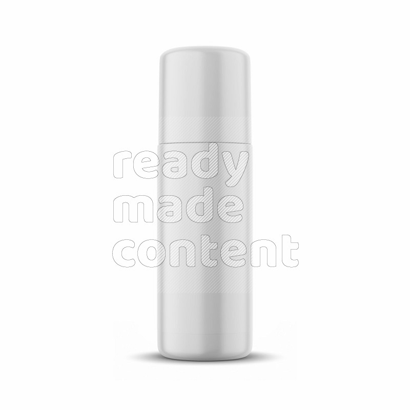 Glossy plastic bottle mockup with blank label and cap isolated on white background 3d rendering