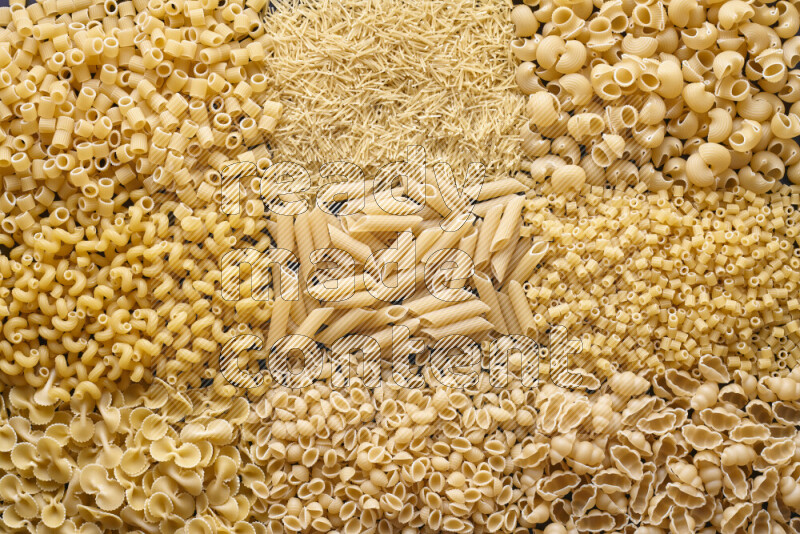 9 types of pasta filling the frame