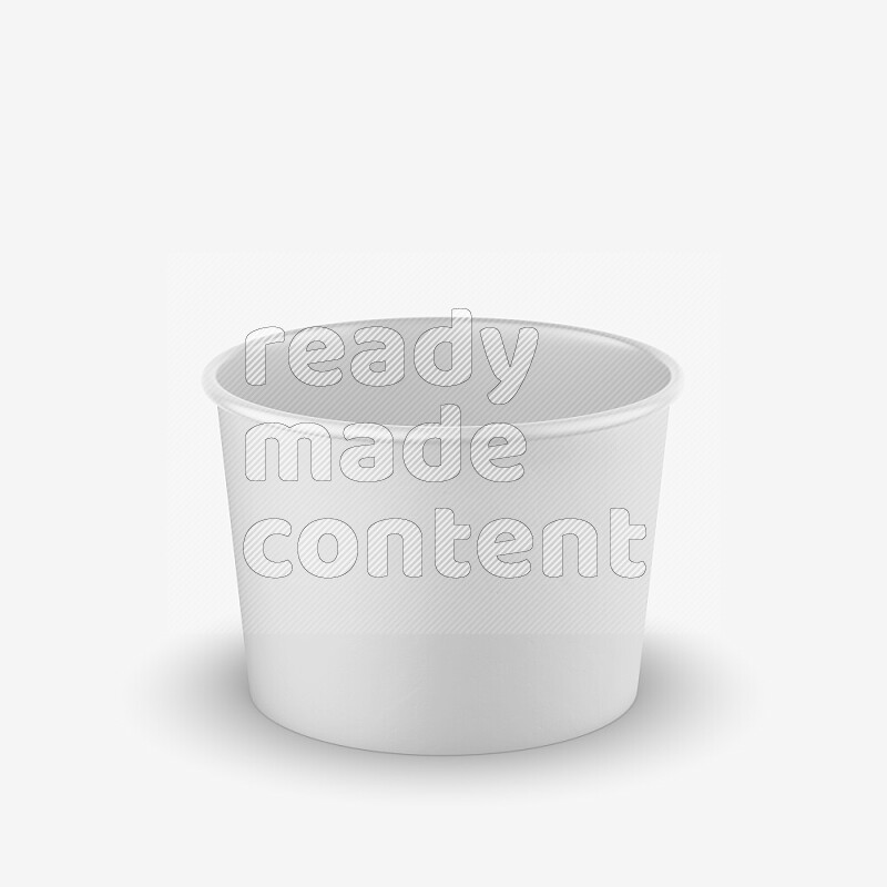 Empty white rough ice cream paper cup mockup isolated on white background 3d rendering