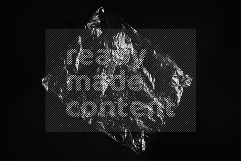 Transparent plastic textures on black background