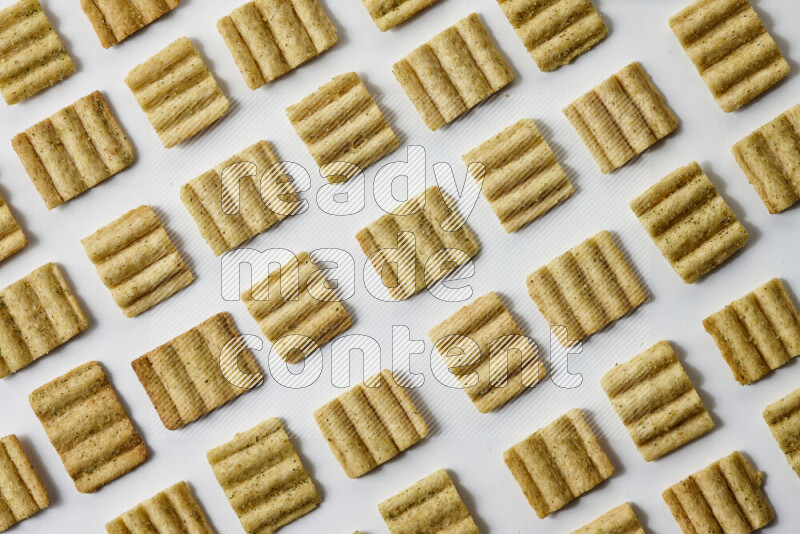 Crackers snacks on white background