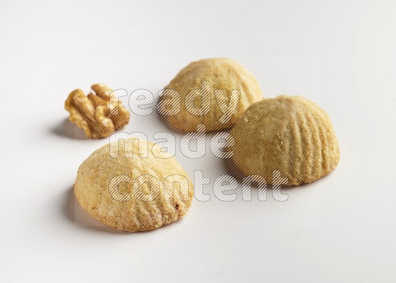 Three Pieces of Maamoul direct on white background