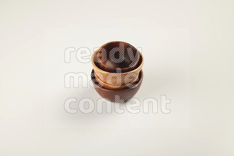 Wooden bowl on white background