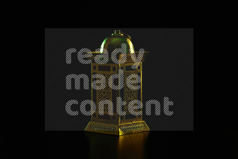 Ramadan lanterns with colored rim light against black background