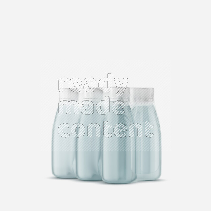 Plastic water bottles mockup wrapped isolated on white background 3d rendering