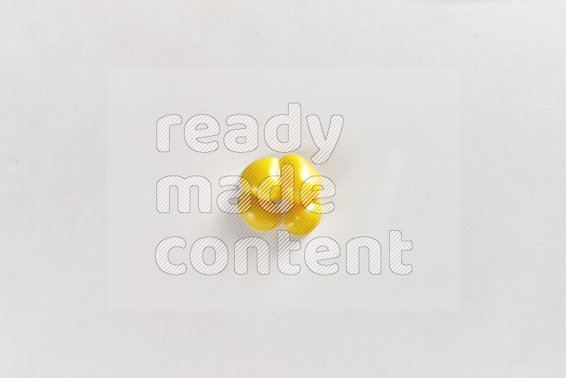 Yellow bell pepper slices on white background