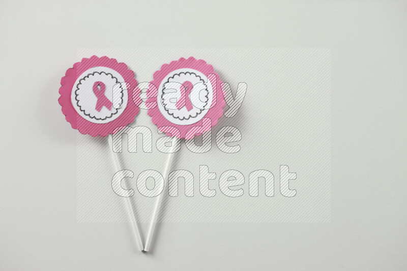 Cancer awareness signs on white background