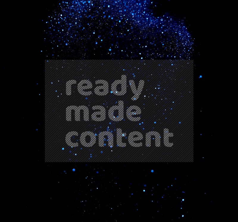 Blue glitter powder isolated on black background