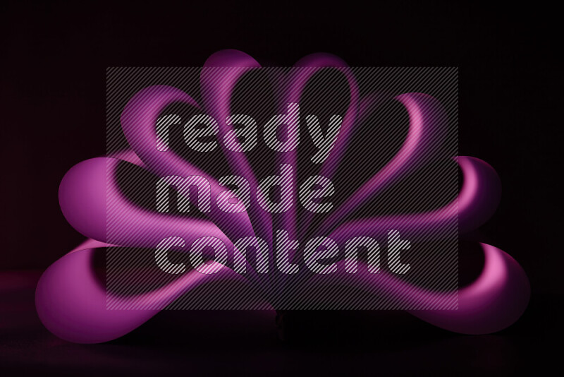 An abstract art piece displaying smooth curves in pink gradients created by colored light