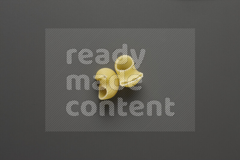 Pipe pasta on grey background