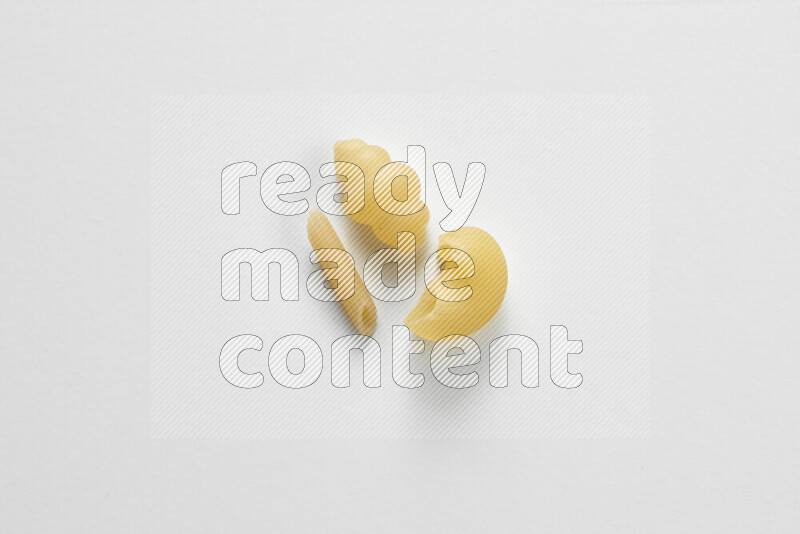 Different pasta types on white background