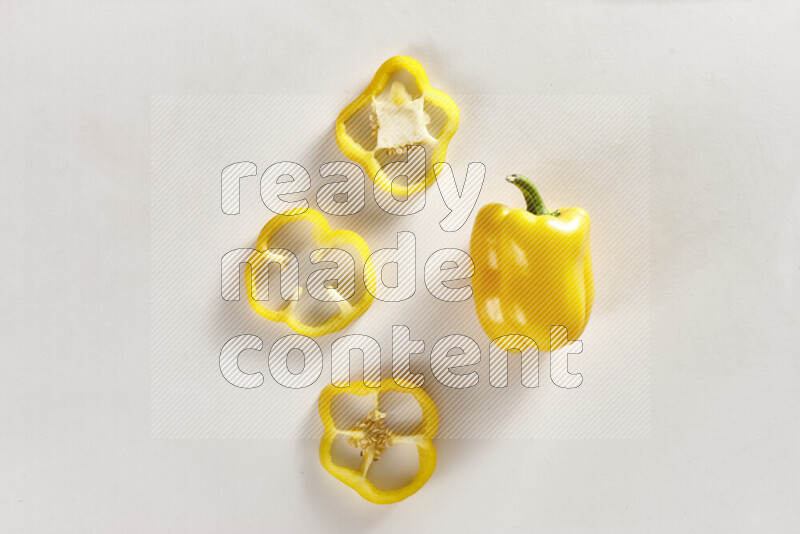 Yellow bell pepper on white background