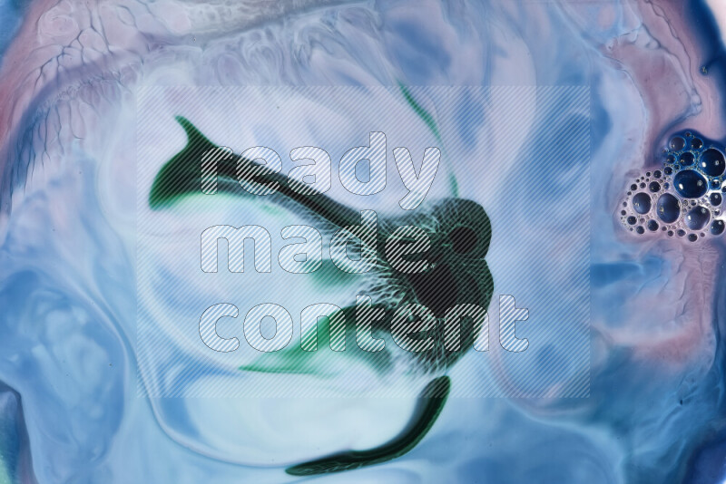 لقطة مقربة لأنماط دوامية باللون الأزرق والوردي والأخضر