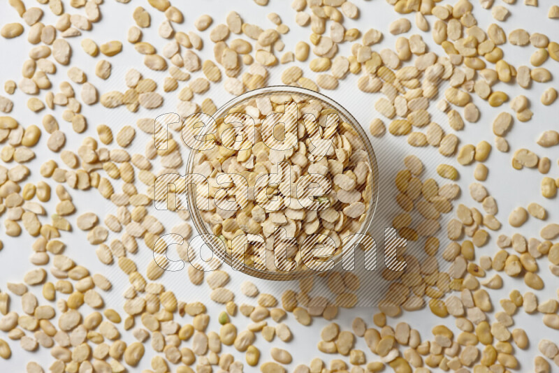 Crushed beans on white background