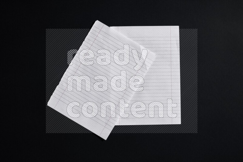 Notebook sheet on black background