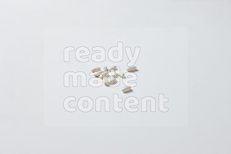 White beans on white background