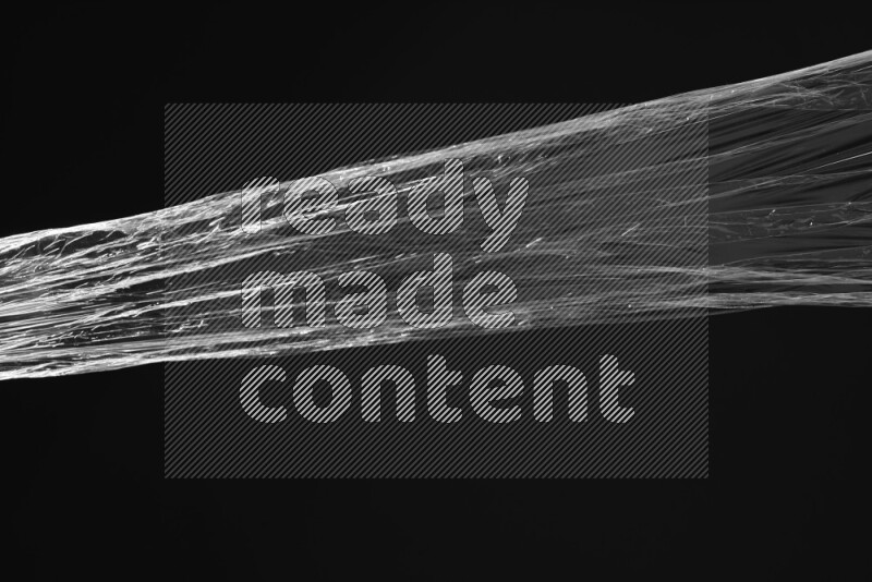 Plastic wrap texture on black background