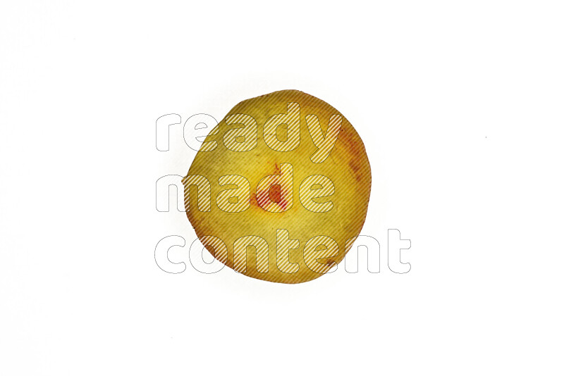 Peach slices on illuminated white background