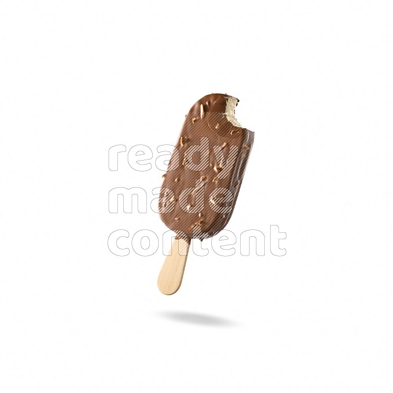 Chocolate ice cream stick mockup isolated on white background 3d rendering