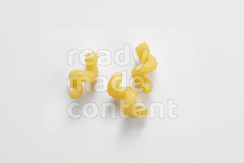 Twist pasta on white background