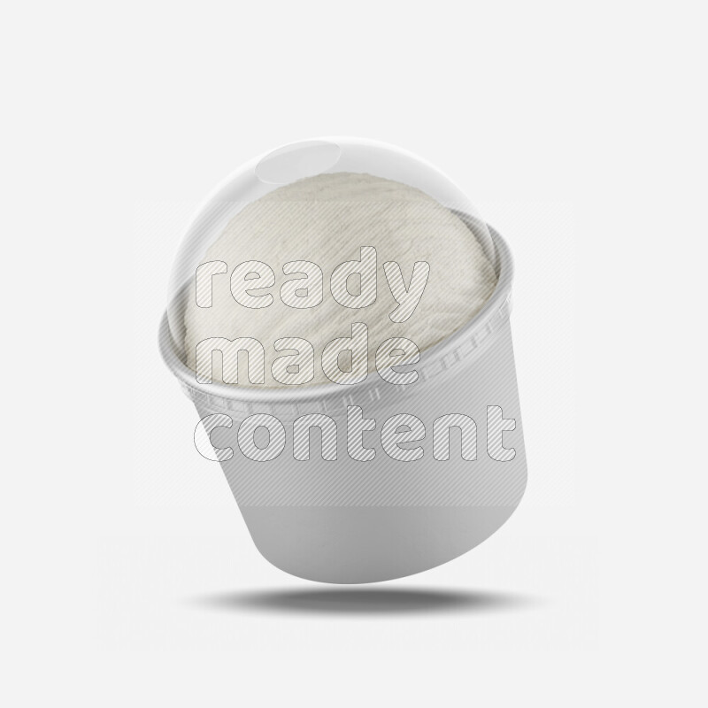 Ice cream in a white rough paper cup mockup isolated on white background 3d rendering