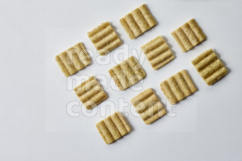 Crackers snacks on white background