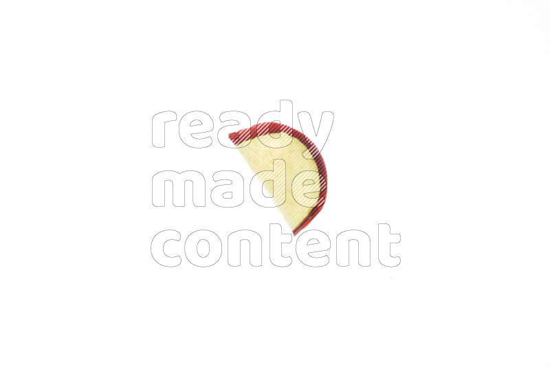 Apple slices on illuminated white background