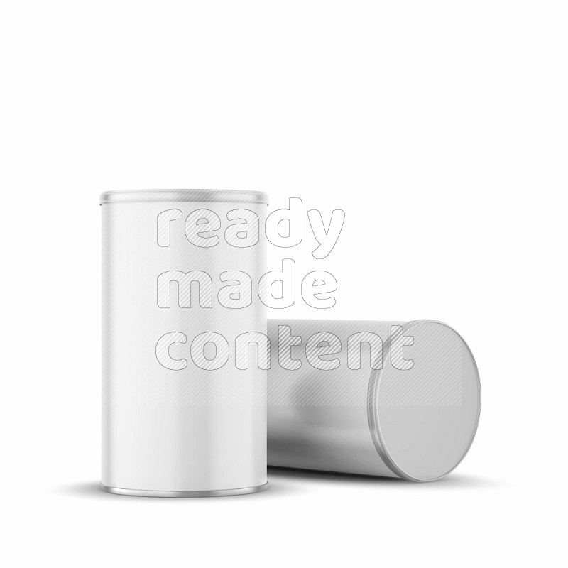 Paper tube mockup with glossy label and plastic cap isolated on white background 3d rendering