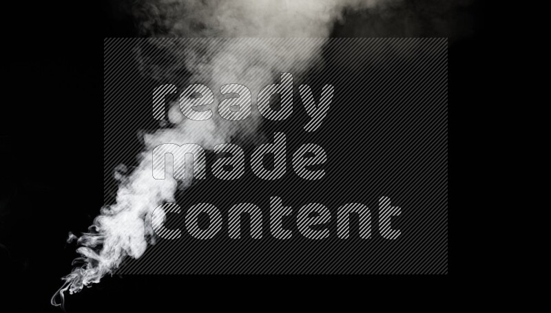 irregular white smoke on black background.