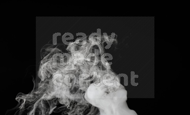 irregular white smoke on black background.