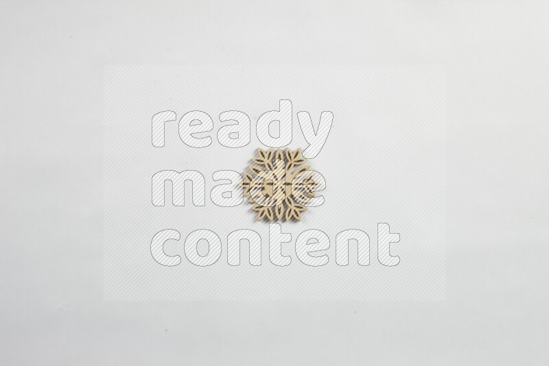 Crafted wooden coasters on white background