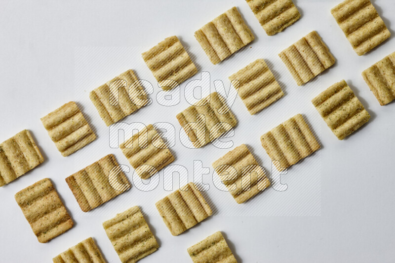 Crackers snacks on white background